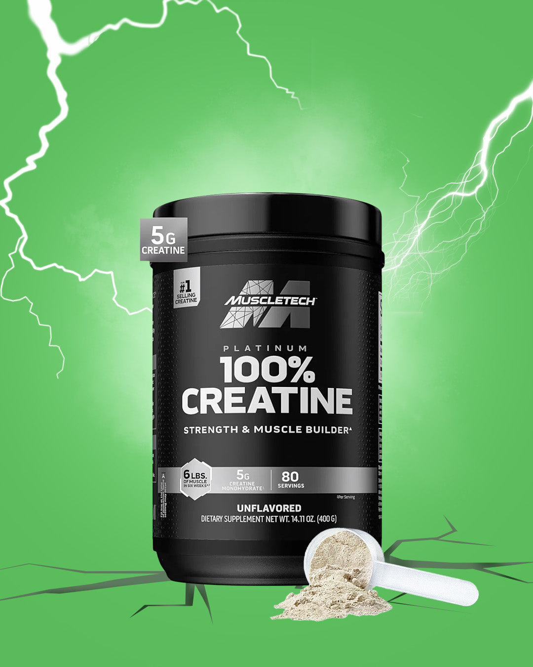 MuscleTech Platinum 100% Creatine – 400g (80 Servings)