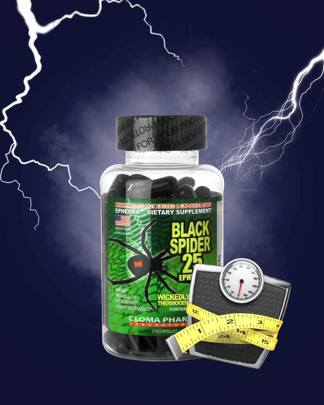 Black Spider 25 Extreme Fat Burner - 100 Capsules