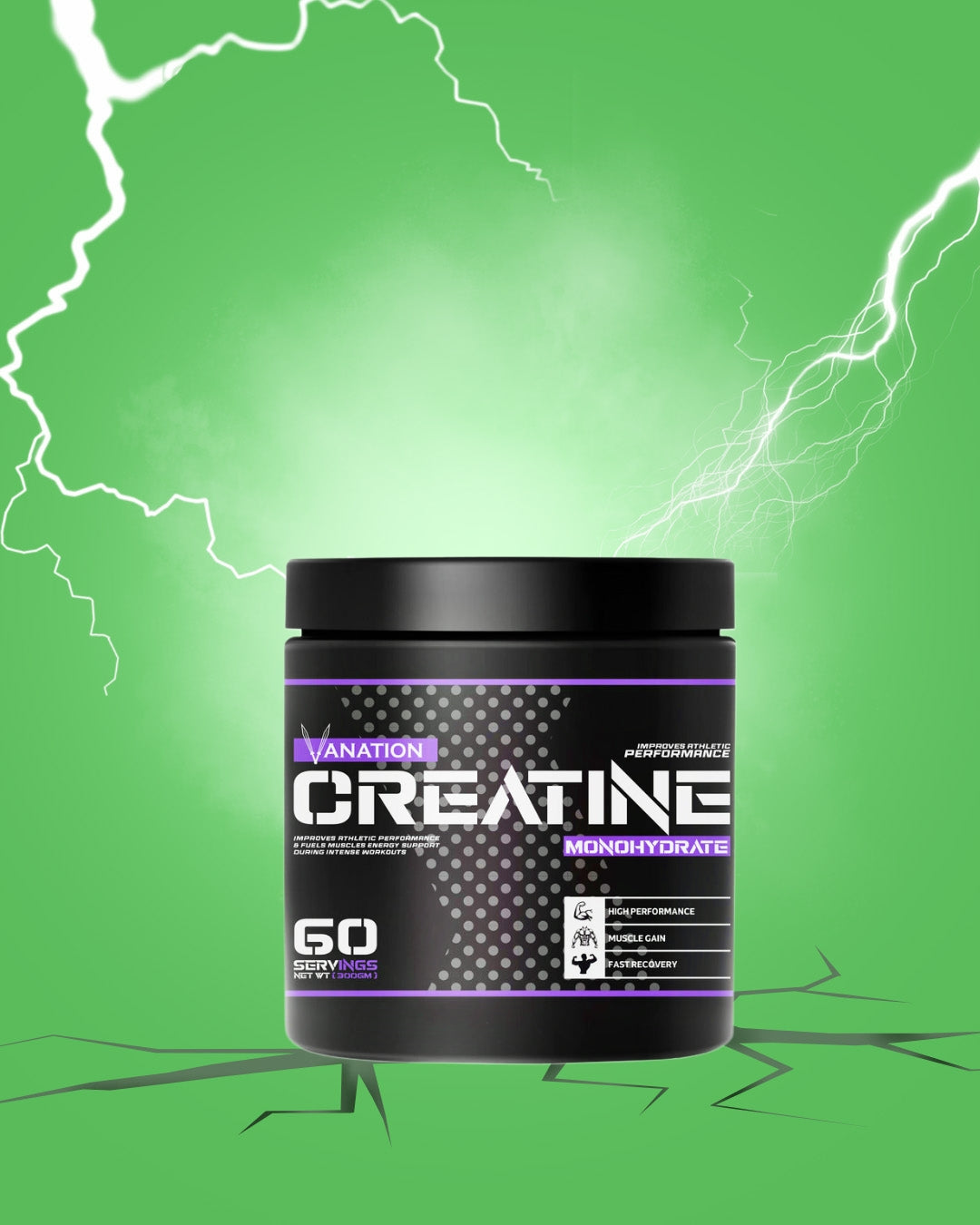 Vanation Creatine Monohydrate-300G-60 Serve-Unflavored
