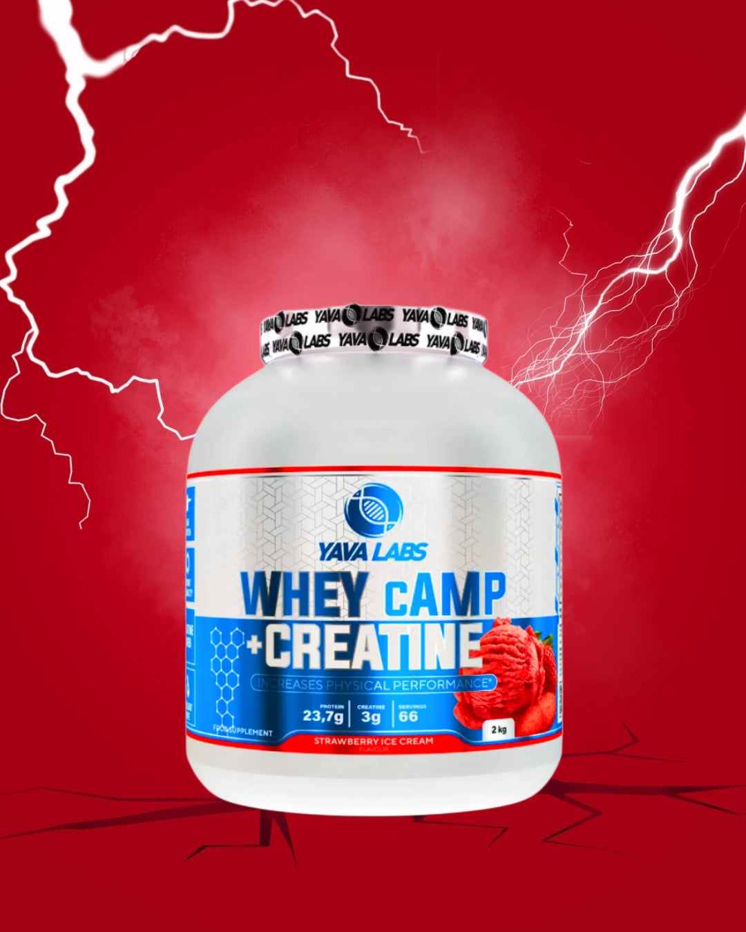 Yava Labs Pure Whey Camp + Creatine increases Physical Performance-66Serv-2KG