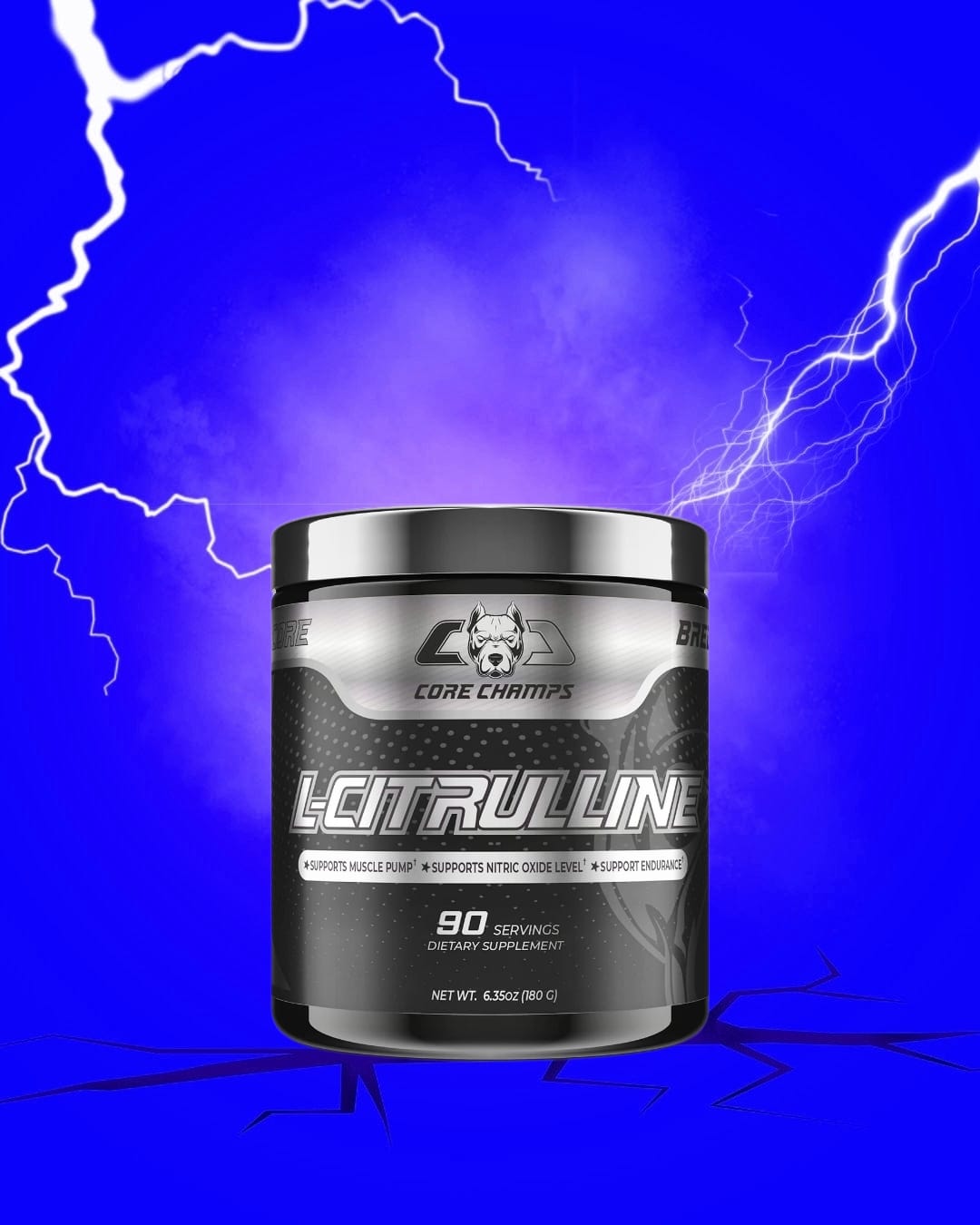 CORE CHAMPS L-Citrulline Dietary Supplement 180g 90 Servings
